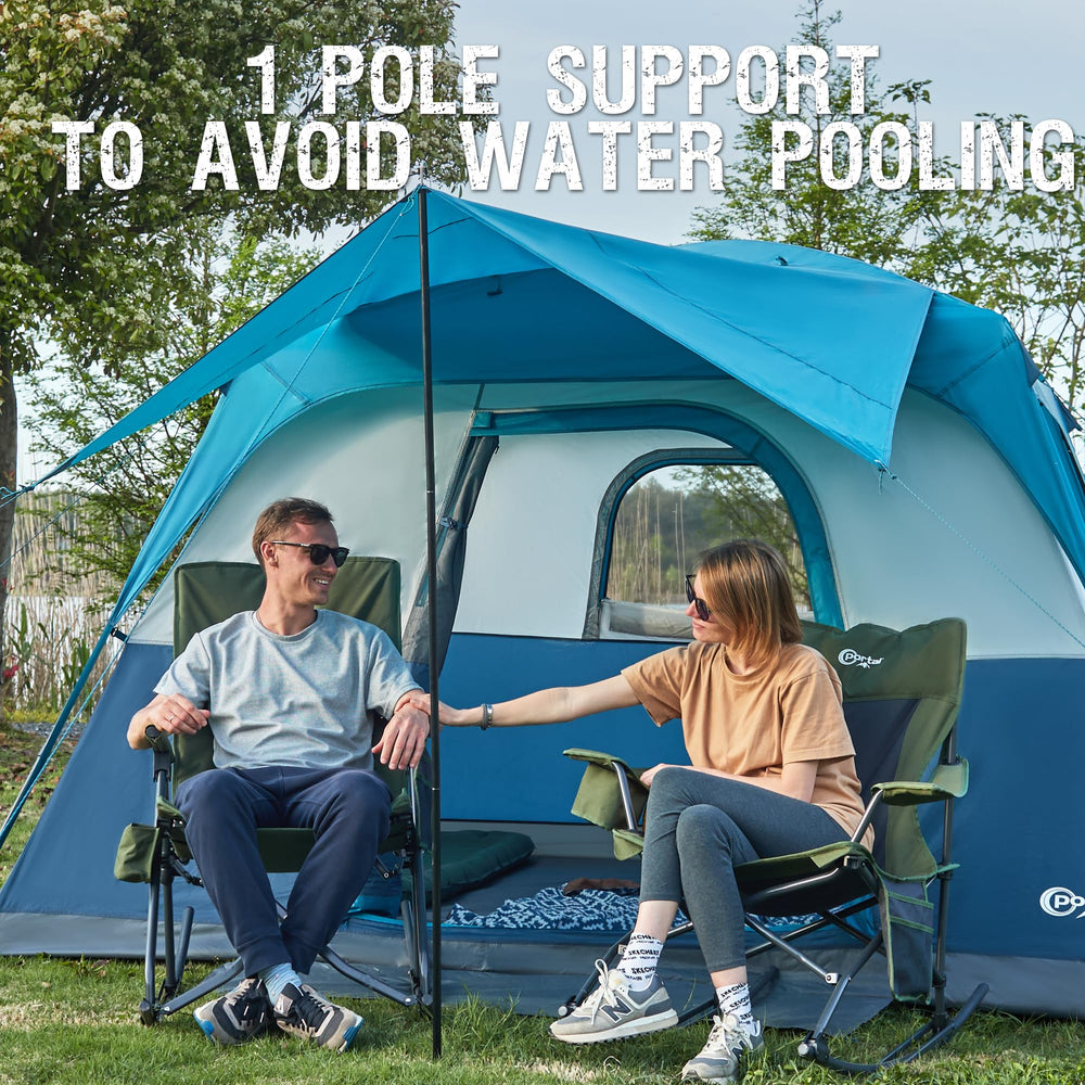 Portal 6-person cabin tent detachable rainfly for weather-ready setup.