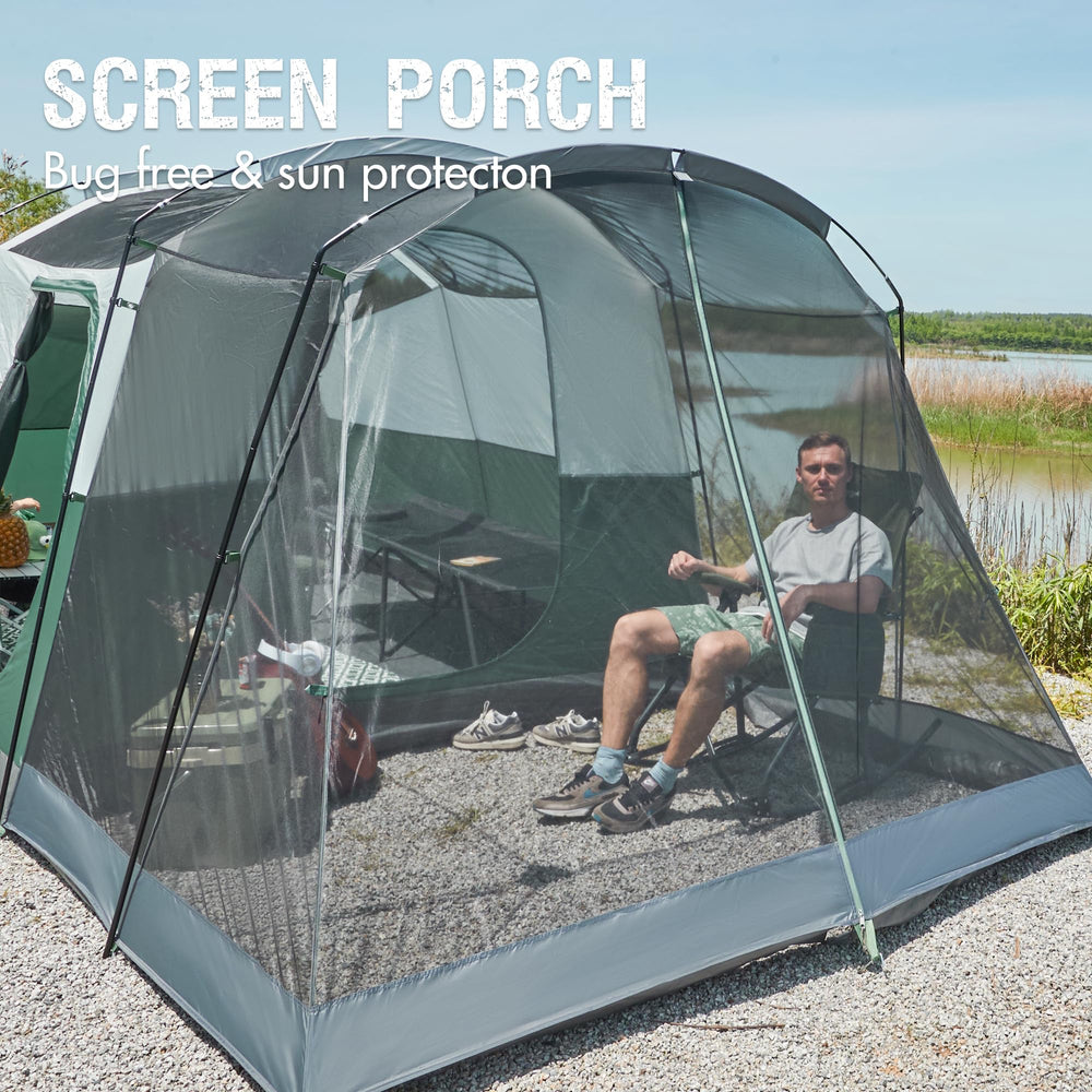 Portal 8-person tent upgraded poles deliver stronger wind resistance and stability.