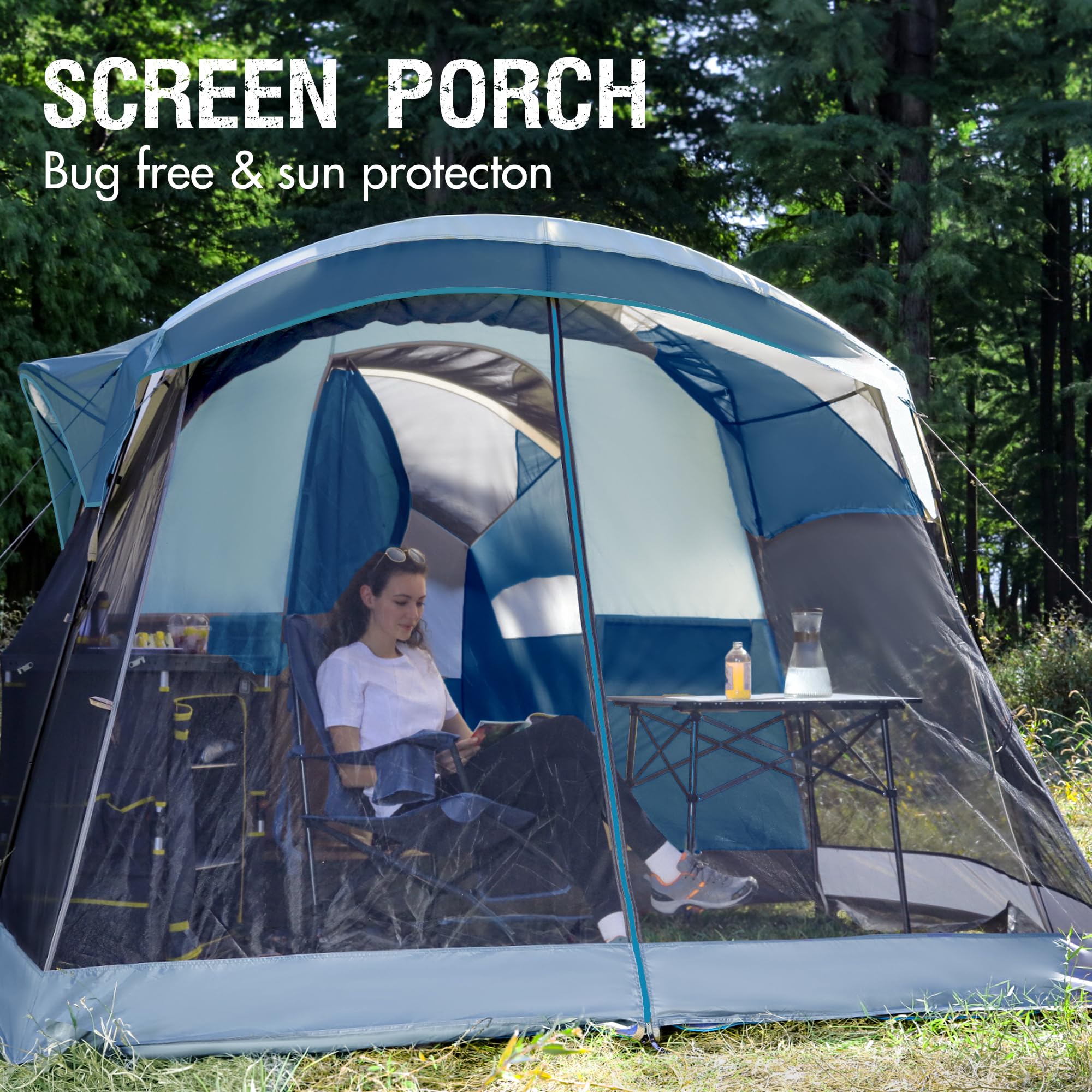 Portal 8-person tent upgraded poles resist wind and bending