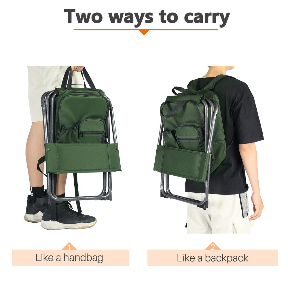 Portal Backpack Cooler Chair compact size demonstrates quick setup for small outdoor spaces.
