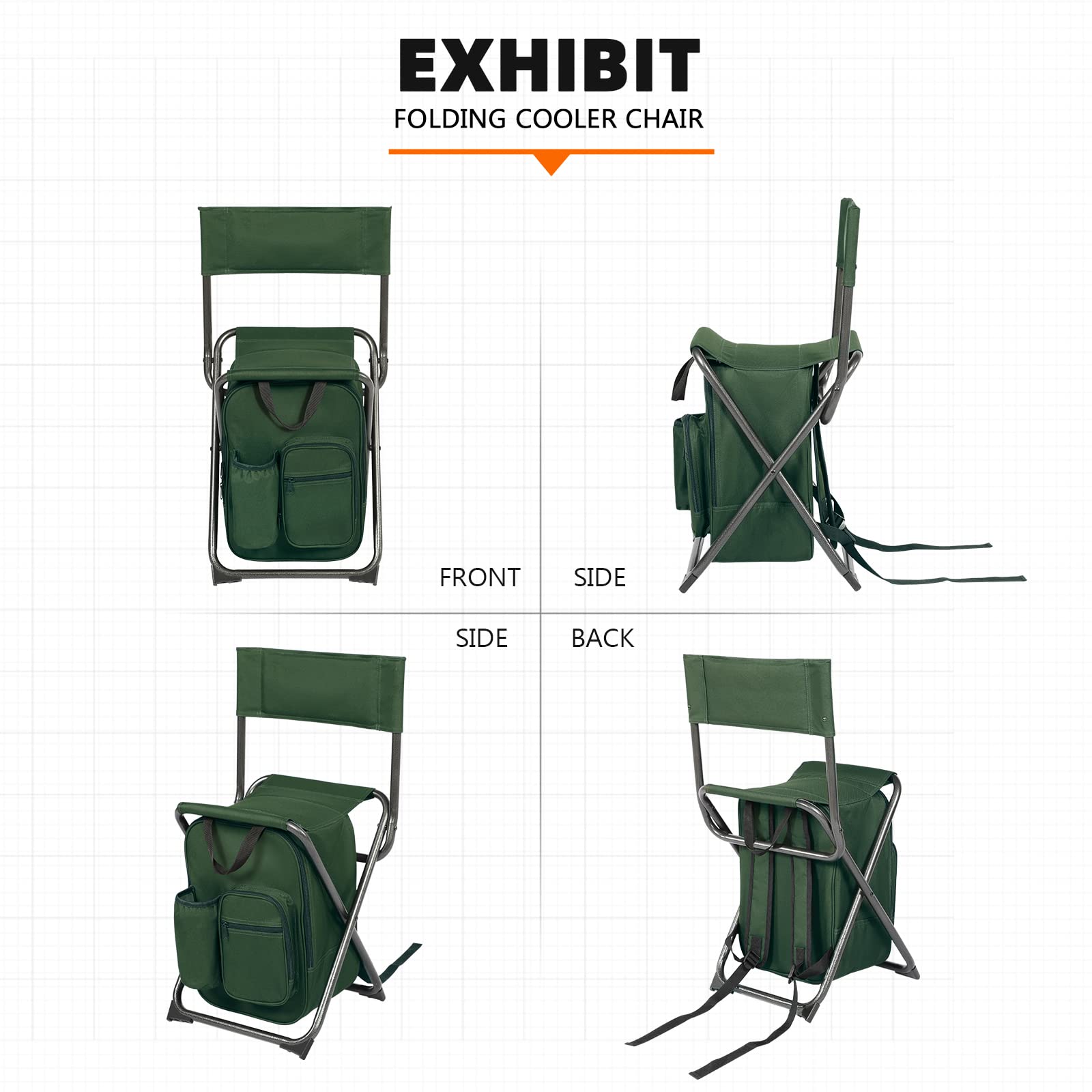 Portal Backpack Cooler Chair sturdy feet confirm stable seating on uneven ground.