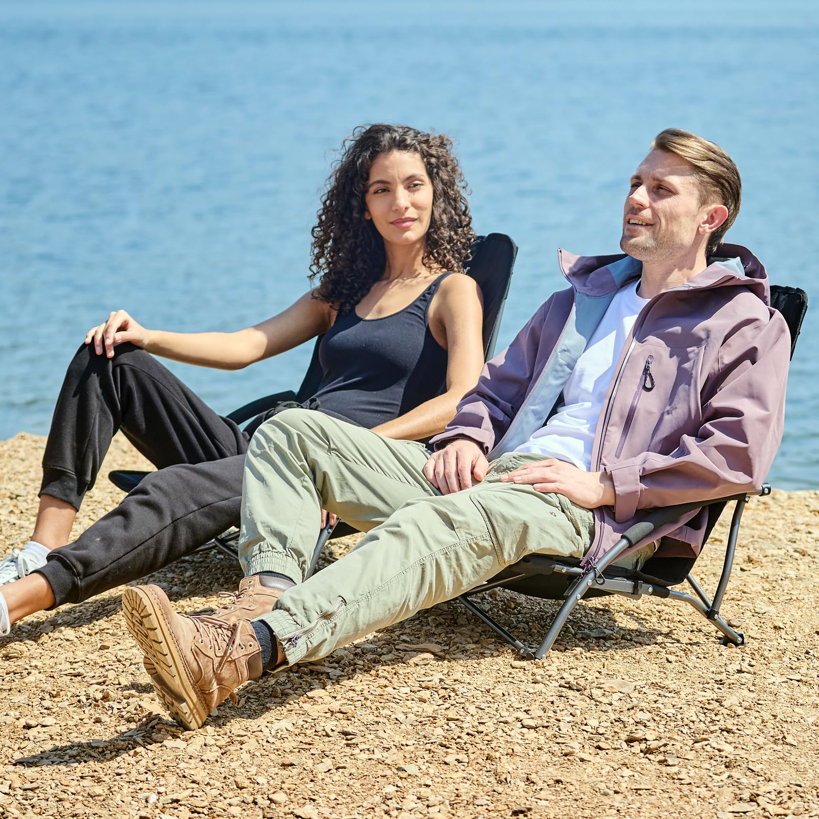 Portal beach chair sponge-wrapped armrests offer soft, comfortable grip