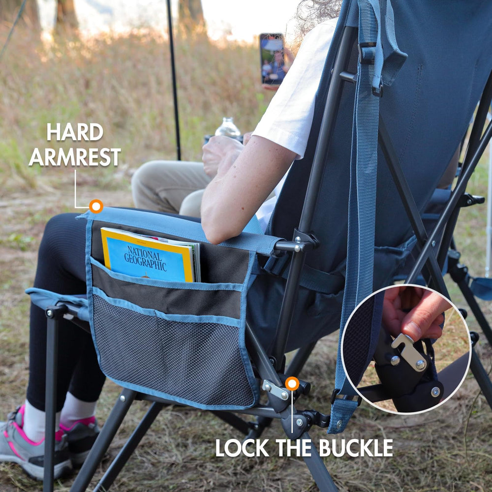 Portal camping chair folded compact for quick transport in its carry bag