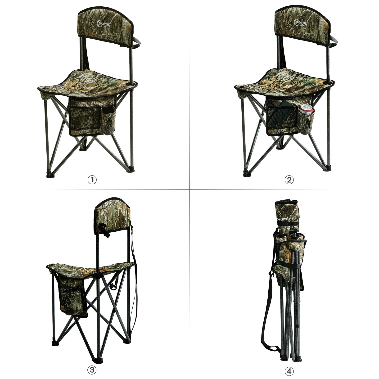 Portal portable outdoor stool ideal for camping, hunting, and travel.
