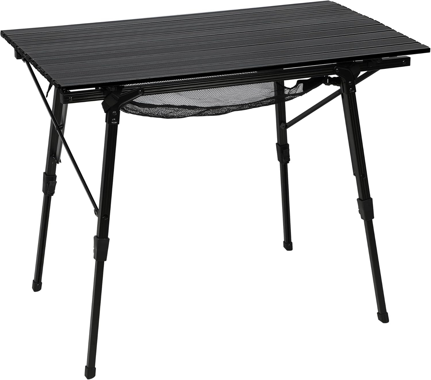 Portal camping table top rolled for easy transport and storage.
