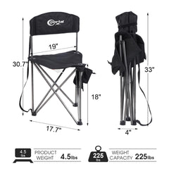 Portal extra-large tripod stool folded compact for easy transport with carry strap
