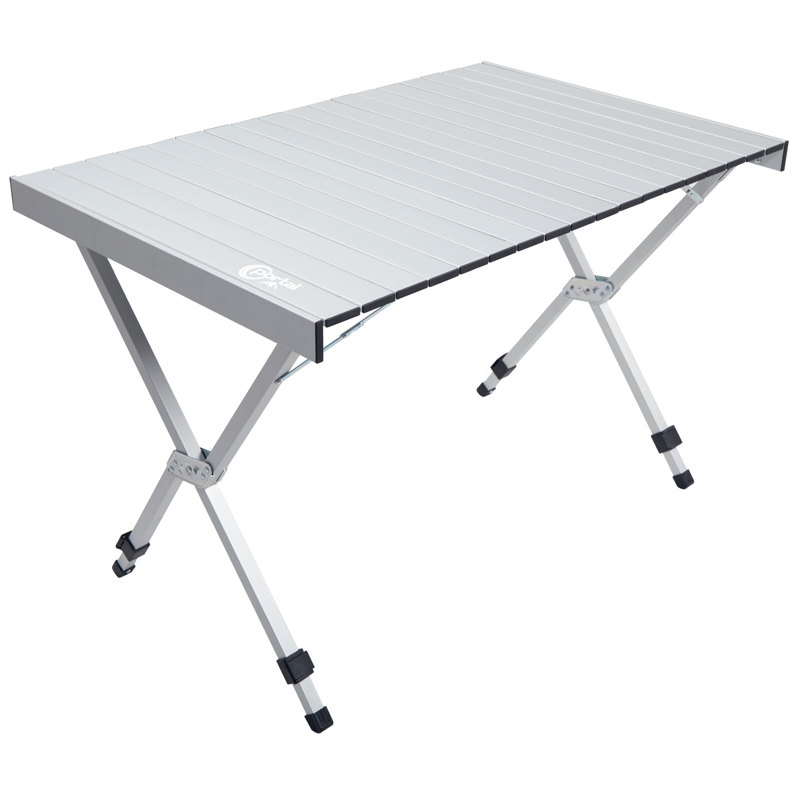 Portal folding camping table roll-up top ready for outdoor dining on the go.
