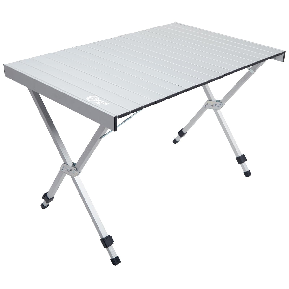 Portal folding camping table roll-up top ready for outdoor dining on the go.