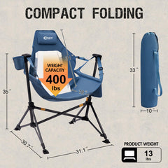 Portal Hammock Camping Chair breathable mesh back keeps you cool