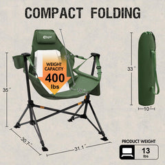Portal hammock chair automatic folding demonstrates quick setup for easy transport.