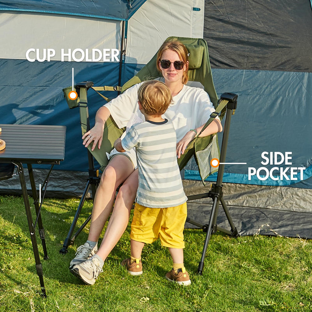 Portal hammock chair breathable mesh back promotes airflow on sunny days.