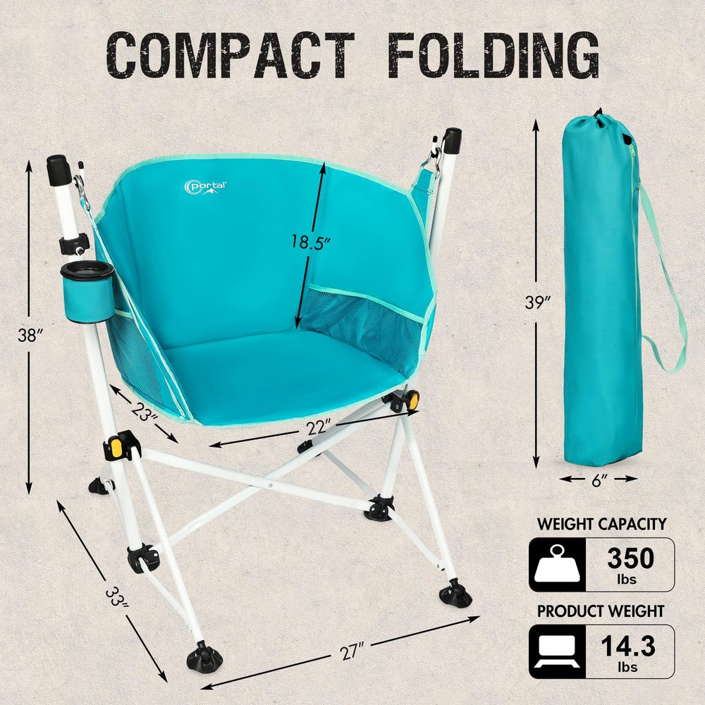 Portal hammock chair detachable cup holder highlights convenient drink access