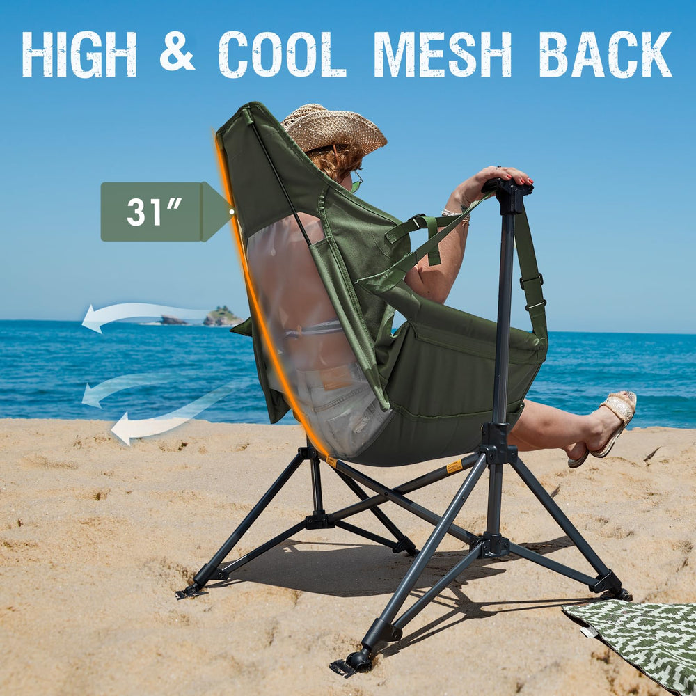 Portal hammock chair tear-resistant fabric ensures long-lasting durability in rugged settings.