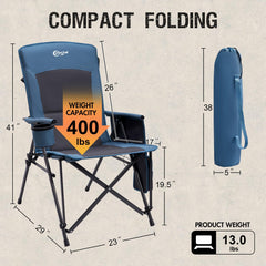 Portal heated camping chair heat levels illustrates customizable warmth for any environment.