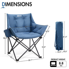 Portal Oversized Padded Camping Chair cup holder view emphasizes easy drink access.