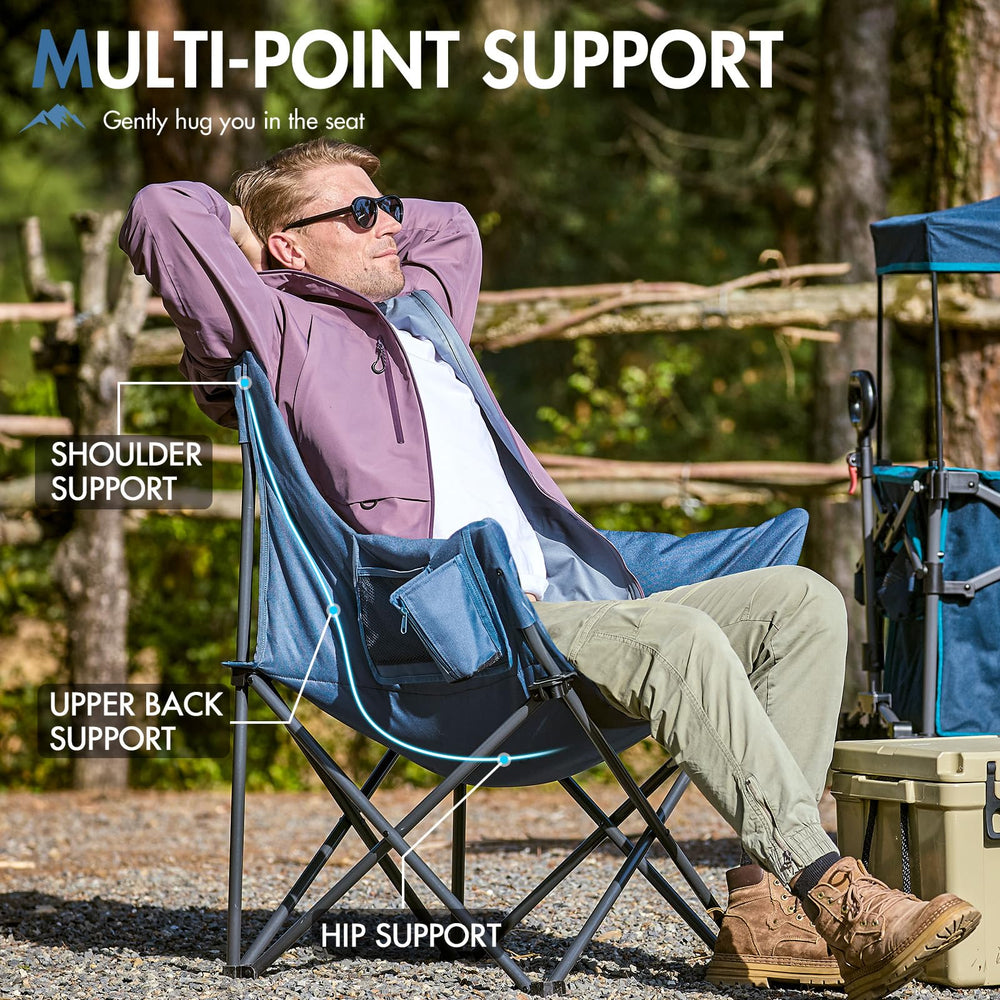 Portal Oversized Padded Chair folded compactly fits into carry bag.