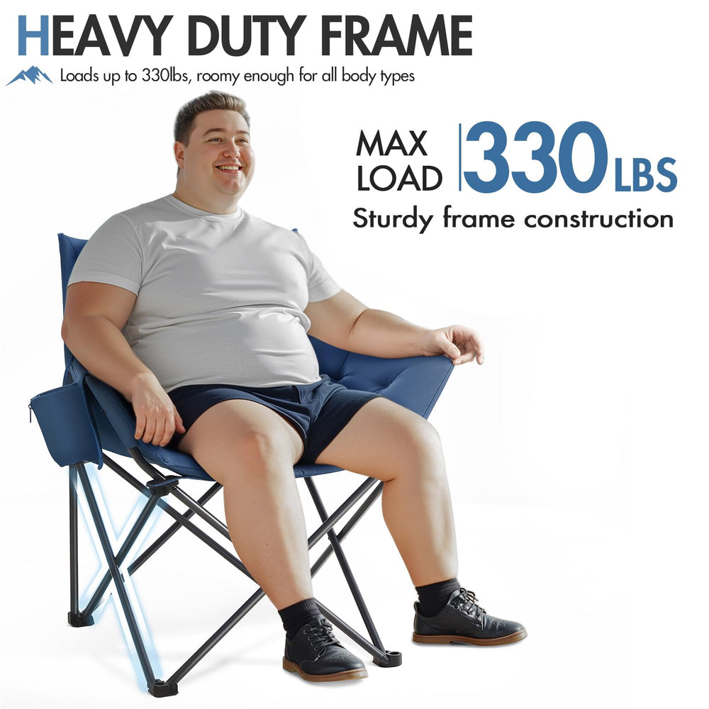 Portal Oversized Padded Chair frame shows heavy-duty steel construction.