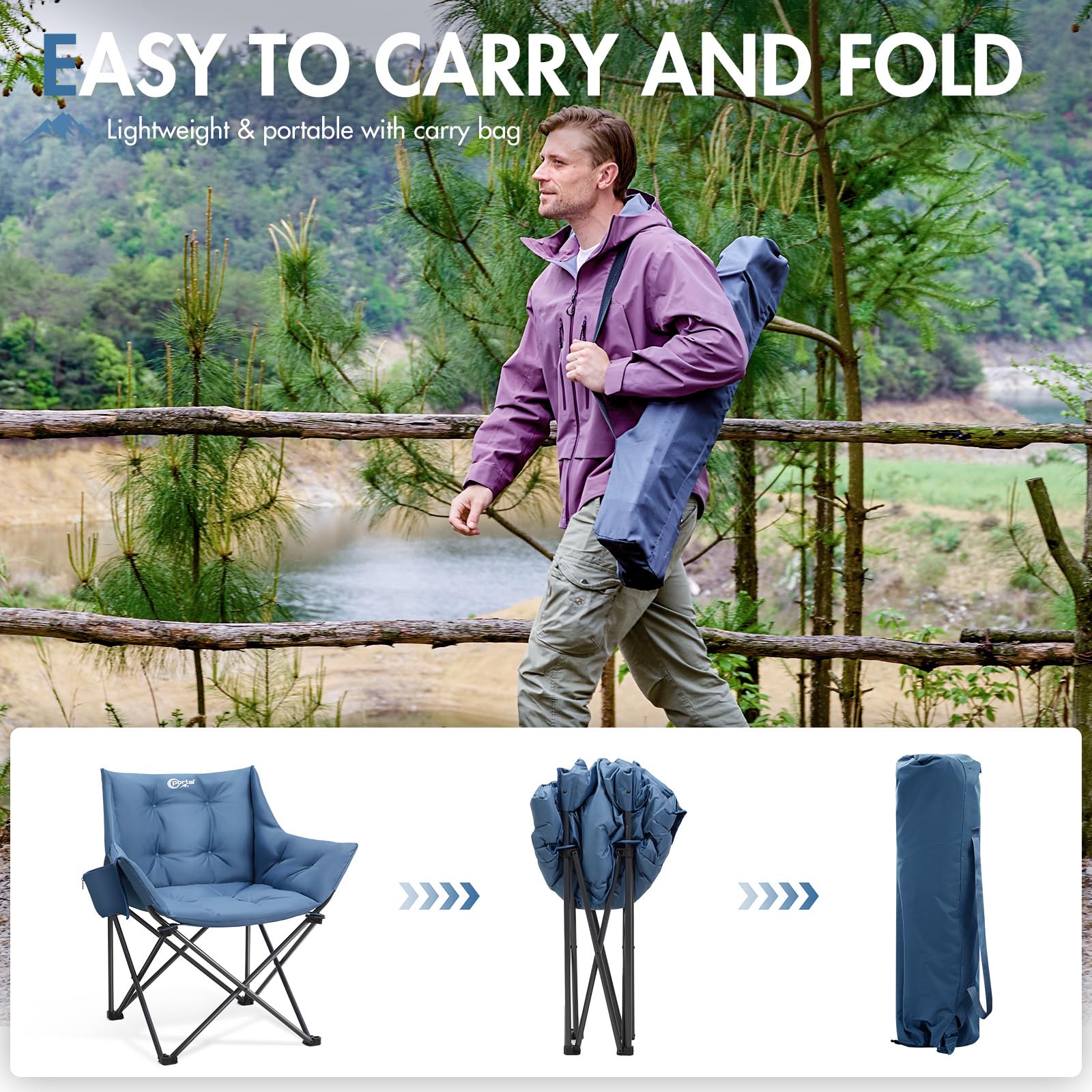Portal Oversized Padded Chair lawn festival seating for outdoor events.