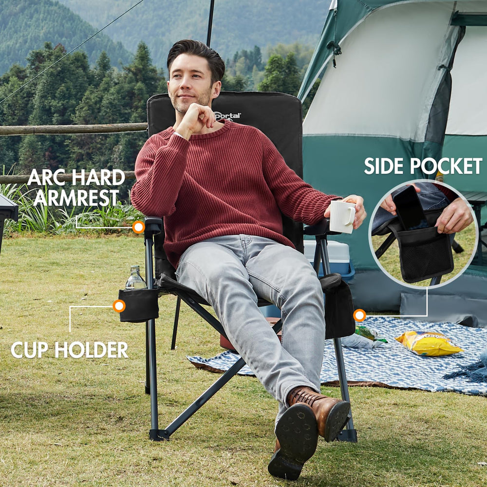 Portal Reclining Camping Chair in outdoor setting enables relaxed lounging