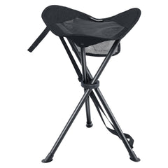 Portal Tall Folding Tripod Stool with breathable mesh seat for cool comfort outdoors