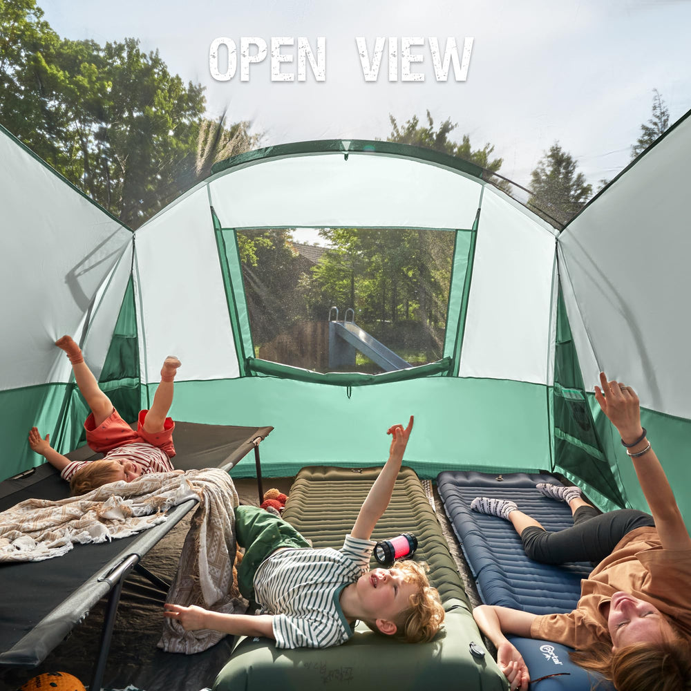 Portal ventilation with mesh ceiling and windows provides fresh air and views.