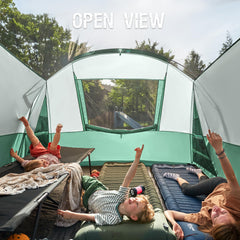 Portal ventilation with mesh ceiling and windows provides fresh air and views.
