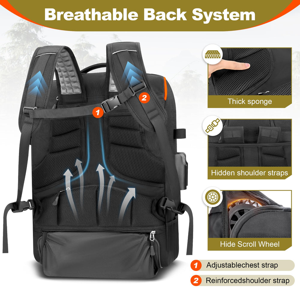 2-in-1 trolley and backpack mode with hidden straps