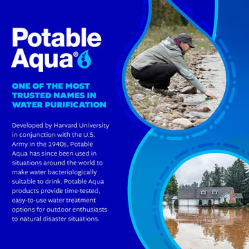 Potable Aqua in action dispersing iodine for water treatment.