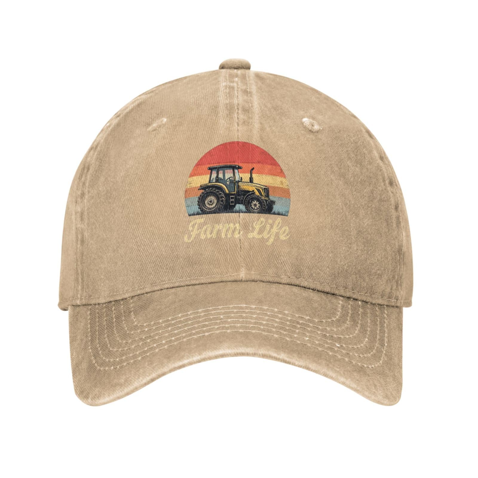 Povmekd Farm Life Hat front view for casual daily wear and sun protection.