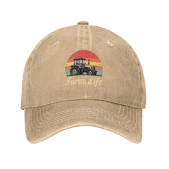 Povmekd Farm Life Hat front view for casual daily wear and sun protection.