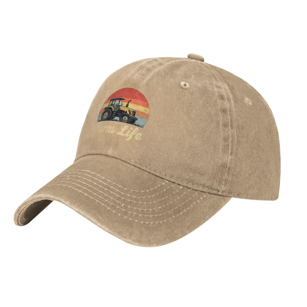 Povmekd Farm Life Hat side view showing adjustable strap for a comfy fit.