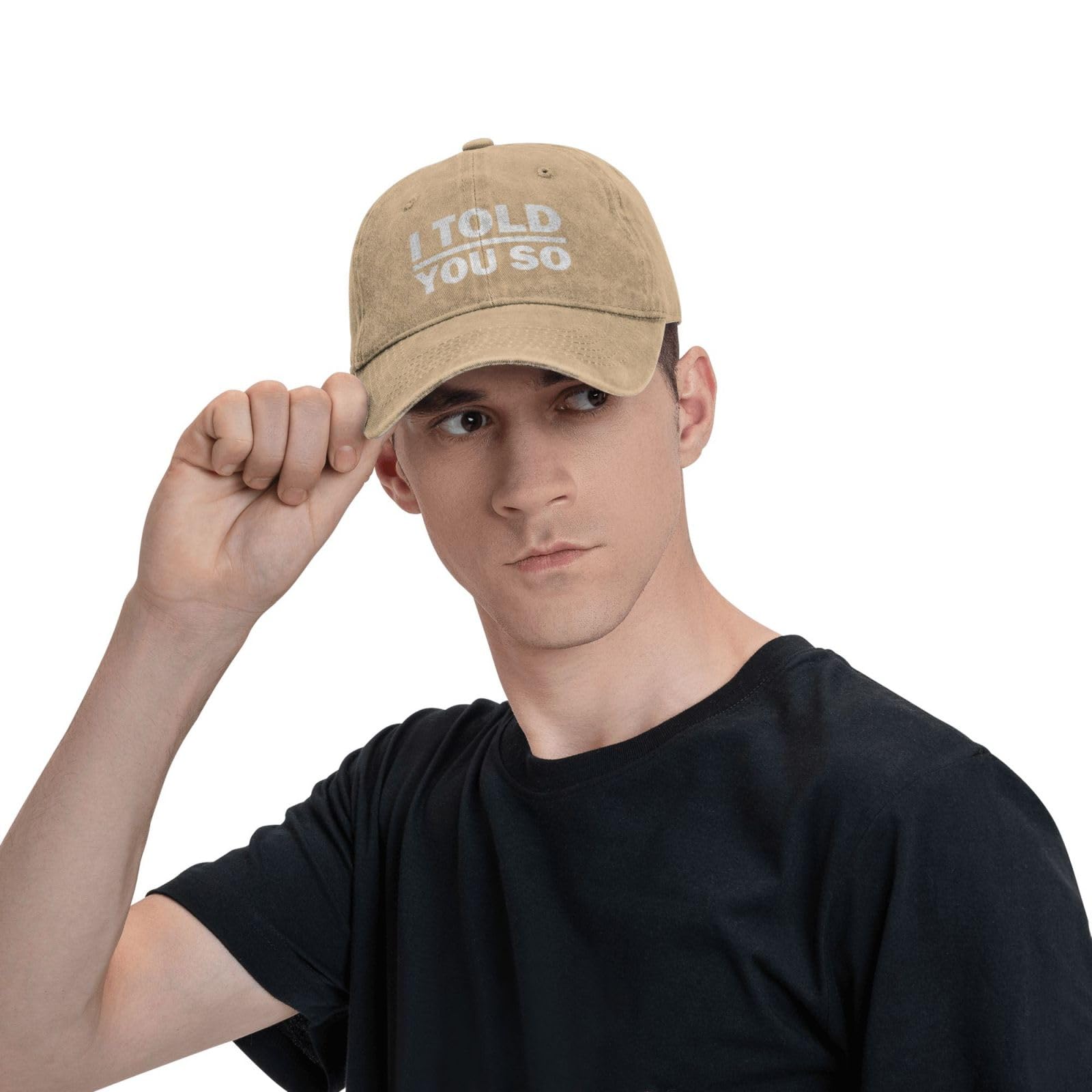 Povmekd I Told You So cap packable in pocket for easy carry.