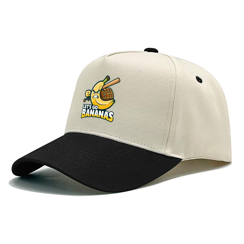 Povmekd Lets Go Bananas hat side view shows adjustable fit for all head sizes