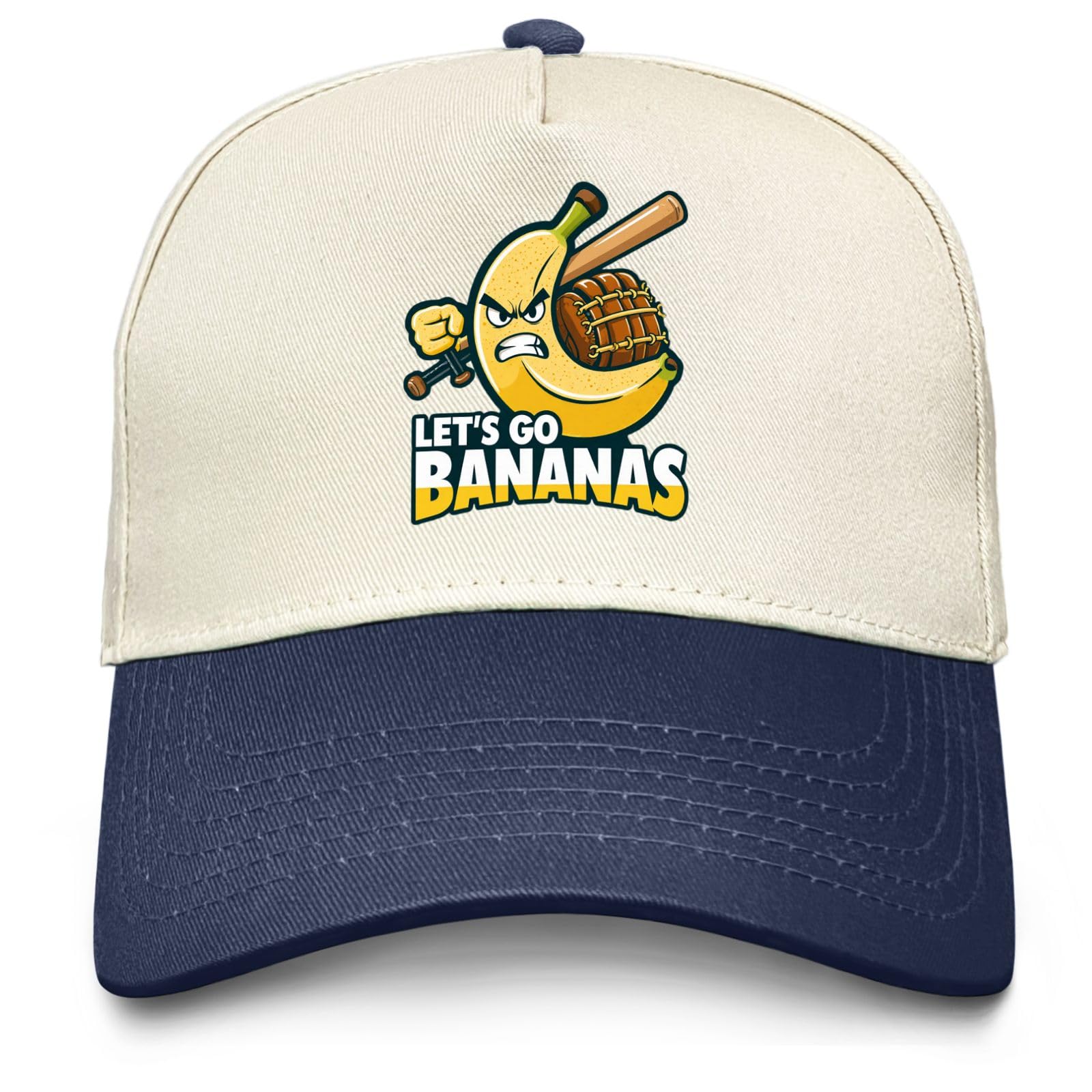 Povmekd Let's Go Bananas hat front view for everyday style