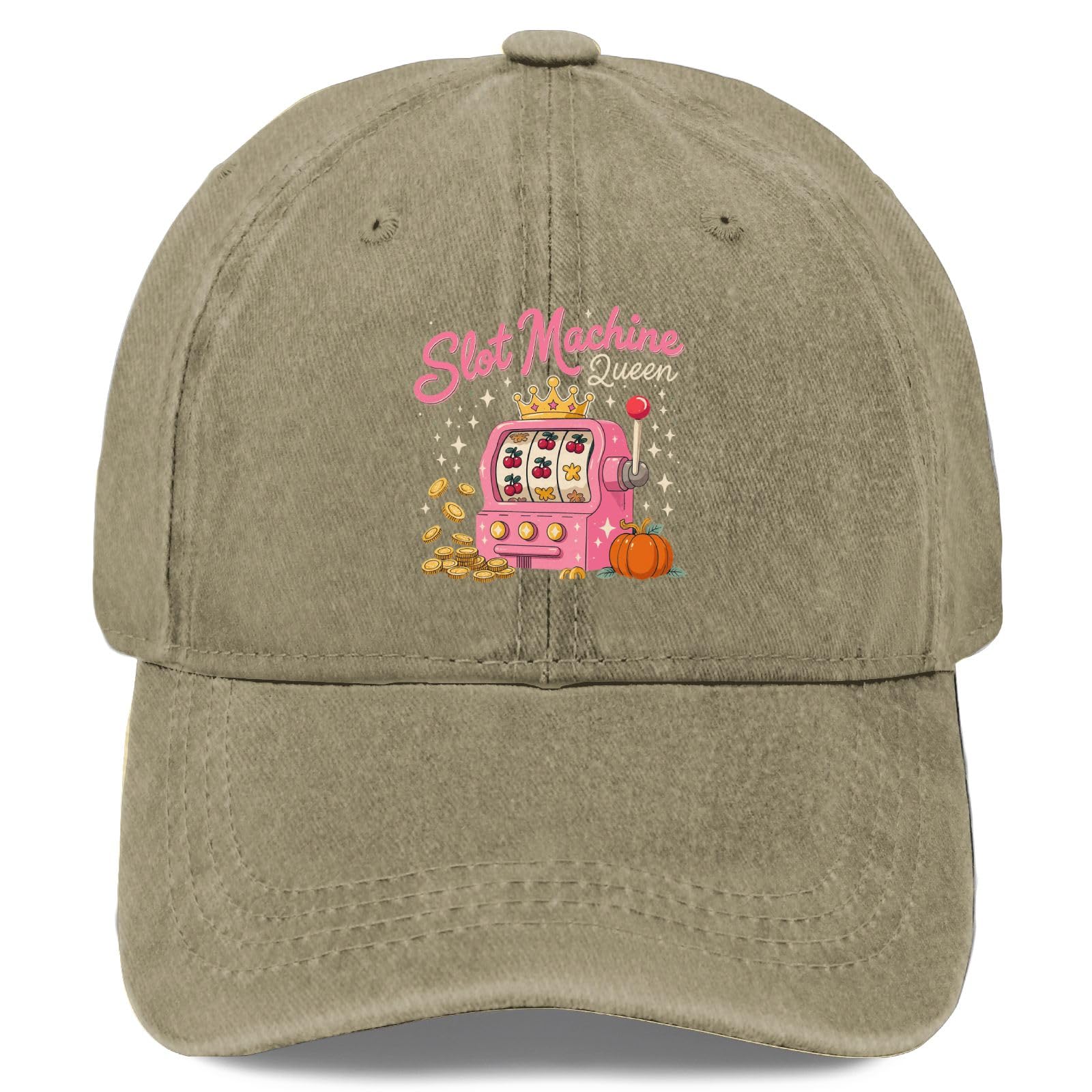 Povmekd Slot Machine Queen Hat for women, bold print for casual wear