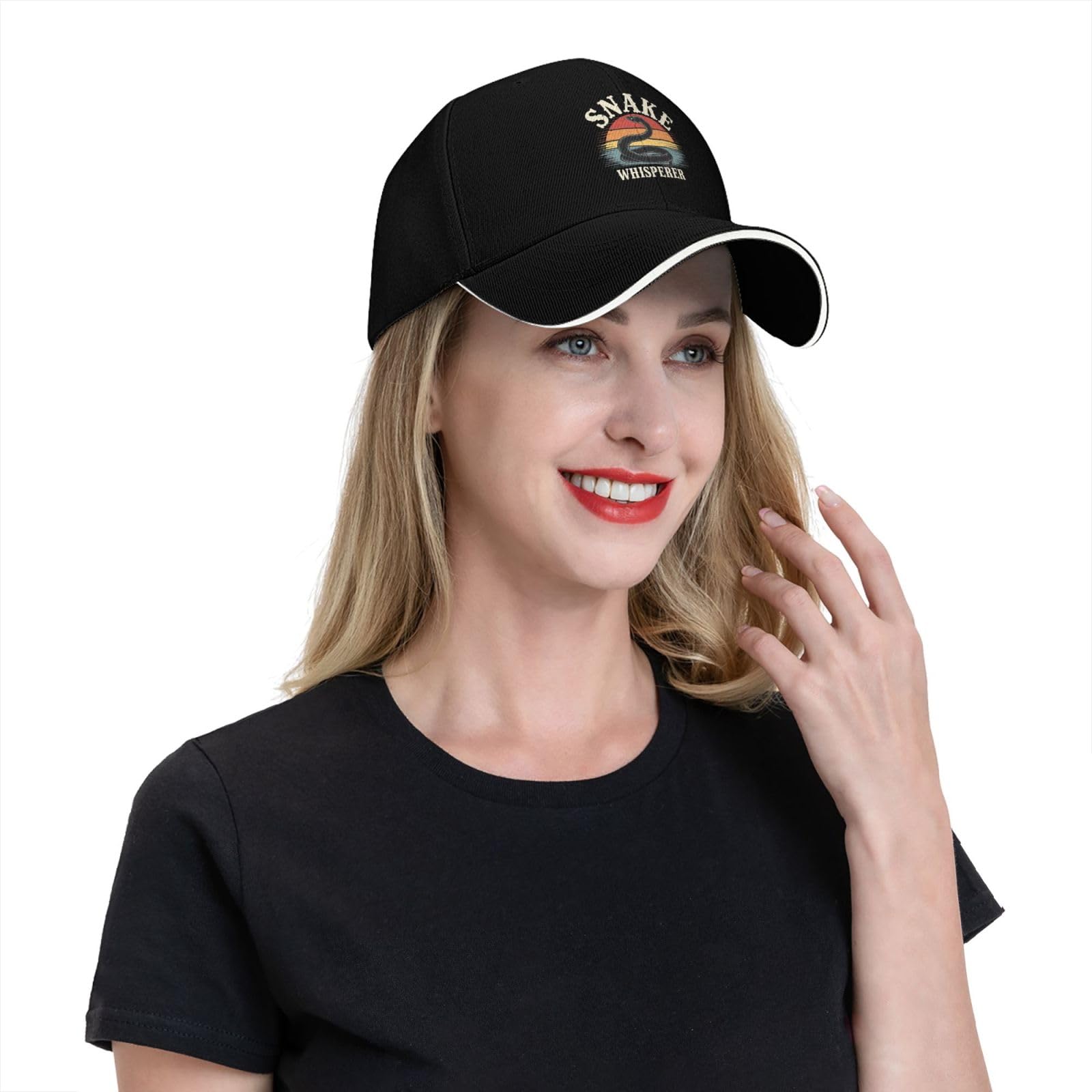 Povmekd Snake Whisperer Hat on model, ideal for outdoor adventures.