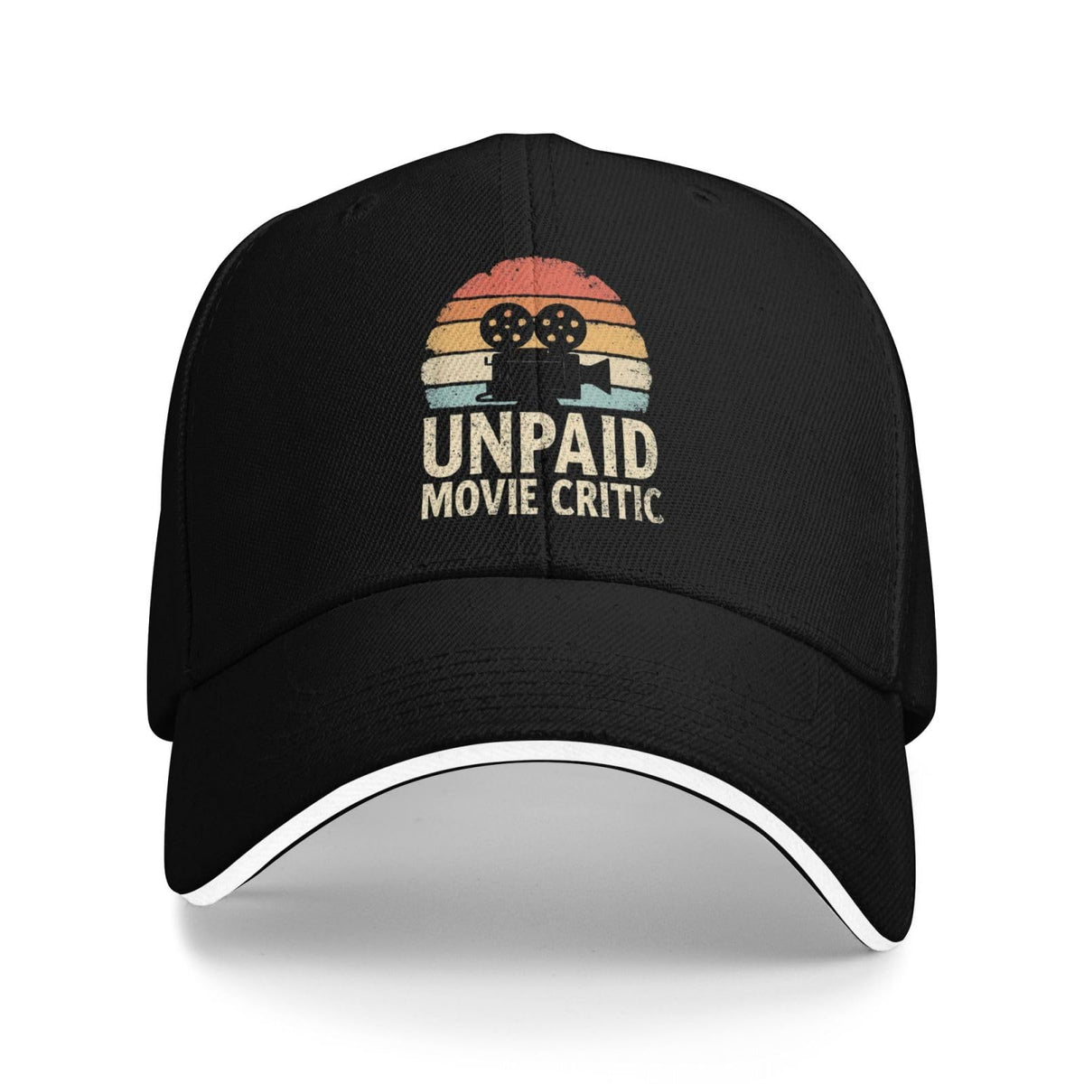 Povmekd Unpaid Movie Critic Hat front view, casual unisex style for daily wear.