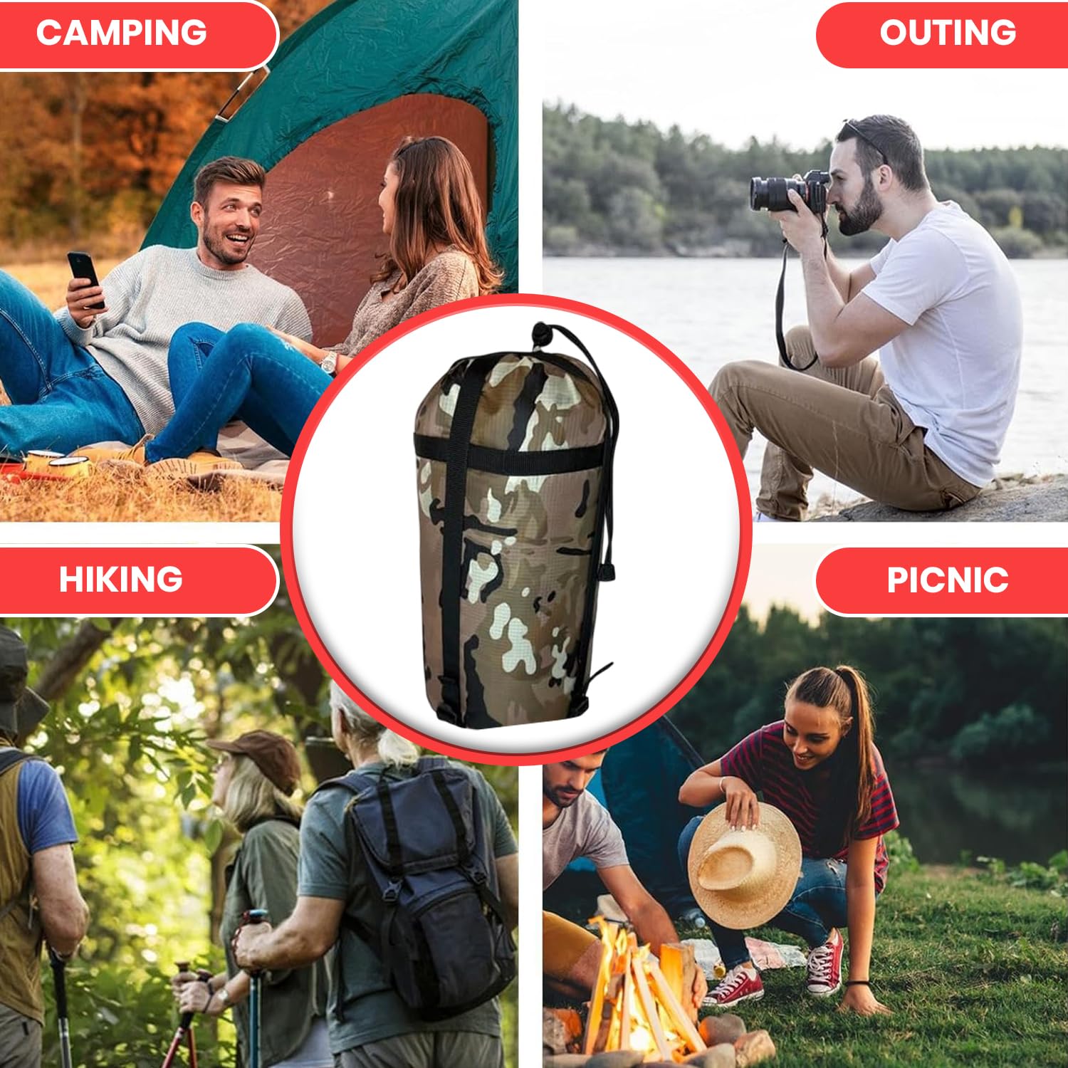 Powell Tool Bags camo woobie blanket packable backpack-size companion for trips.