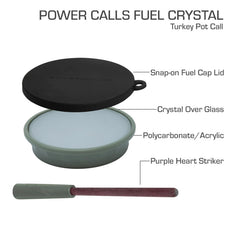 Power Calls Fuel Crystal Pot turkey call producing tom calls for seasoned hunters.