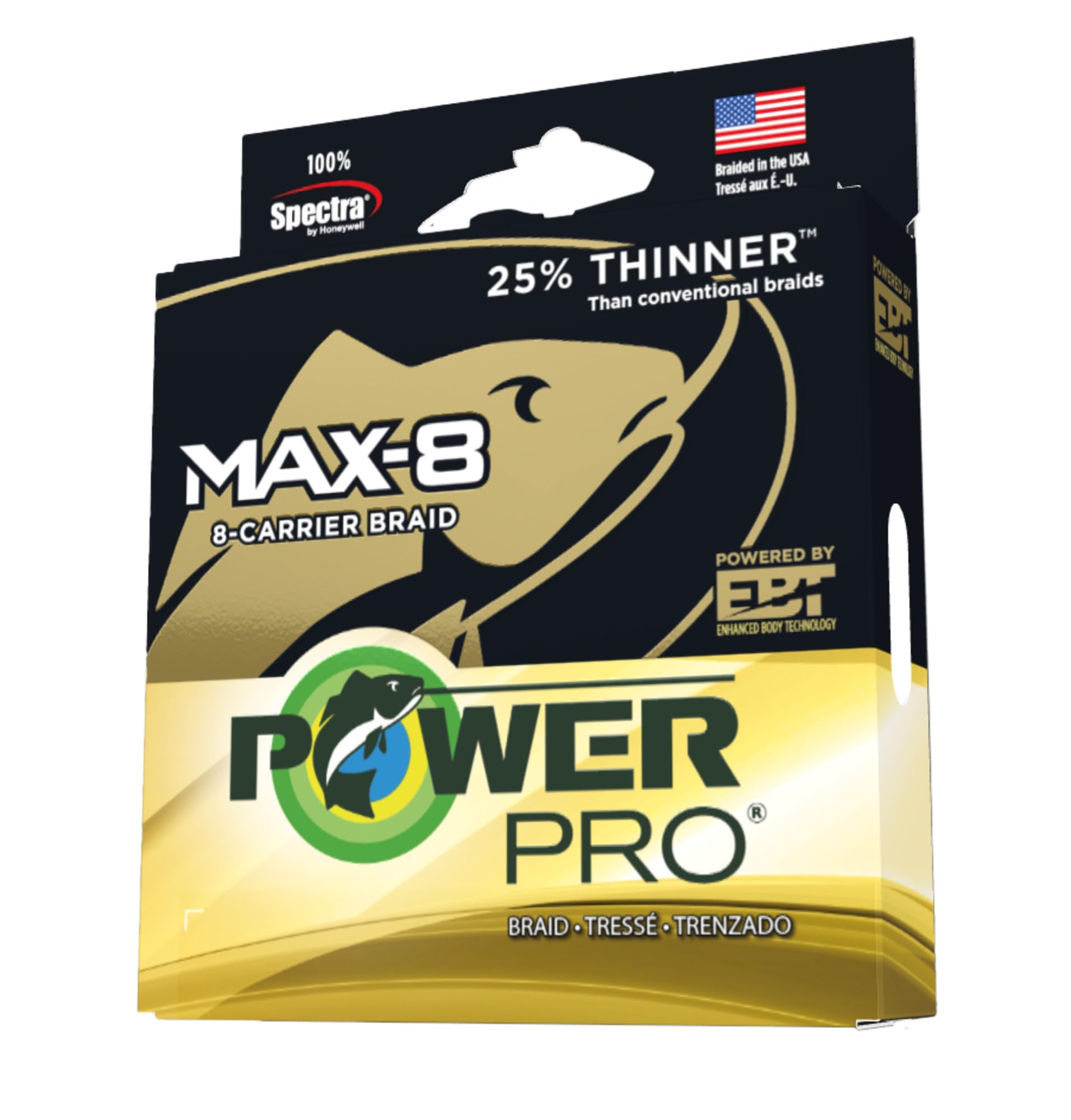 Power Pro Max-8 braided line close-up with multicolor fibers for precision jigging.