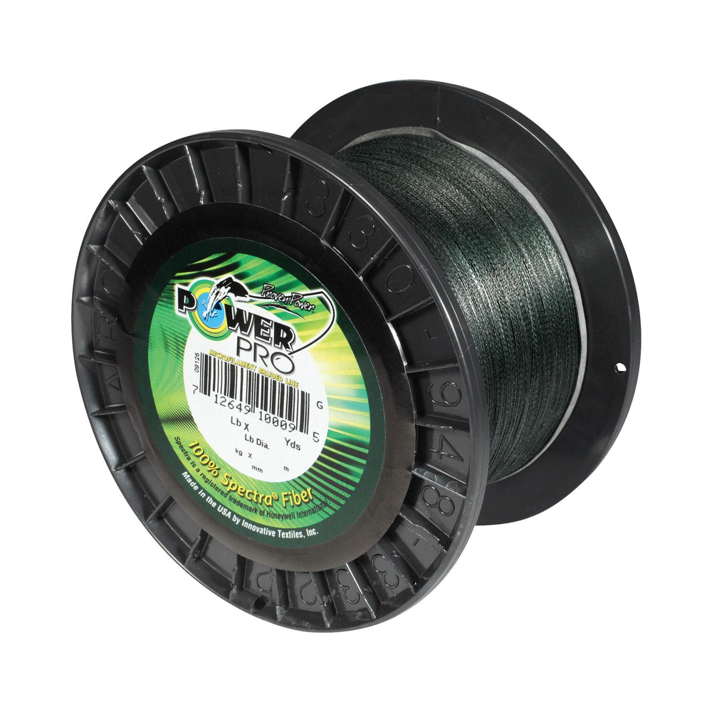 Power Pro Spectra braided fishing line, 30 lb, 500 yd, Moss Green