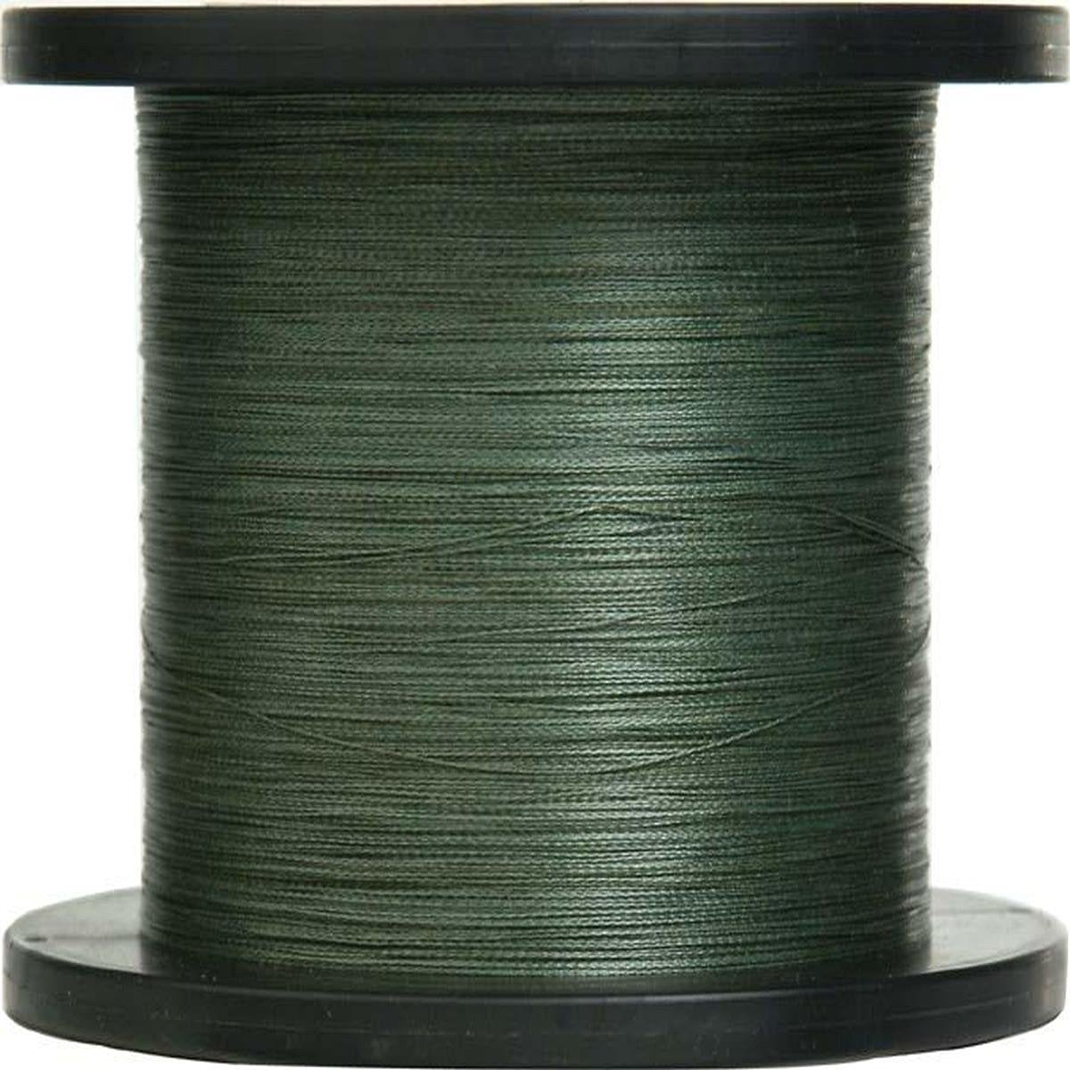 POWER PRO Spectra braided line green color for sensitive hook setting and abrasion resistance.