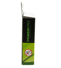 Power Pro Spectra green spool with label highlights long-lasting quality and visibility.