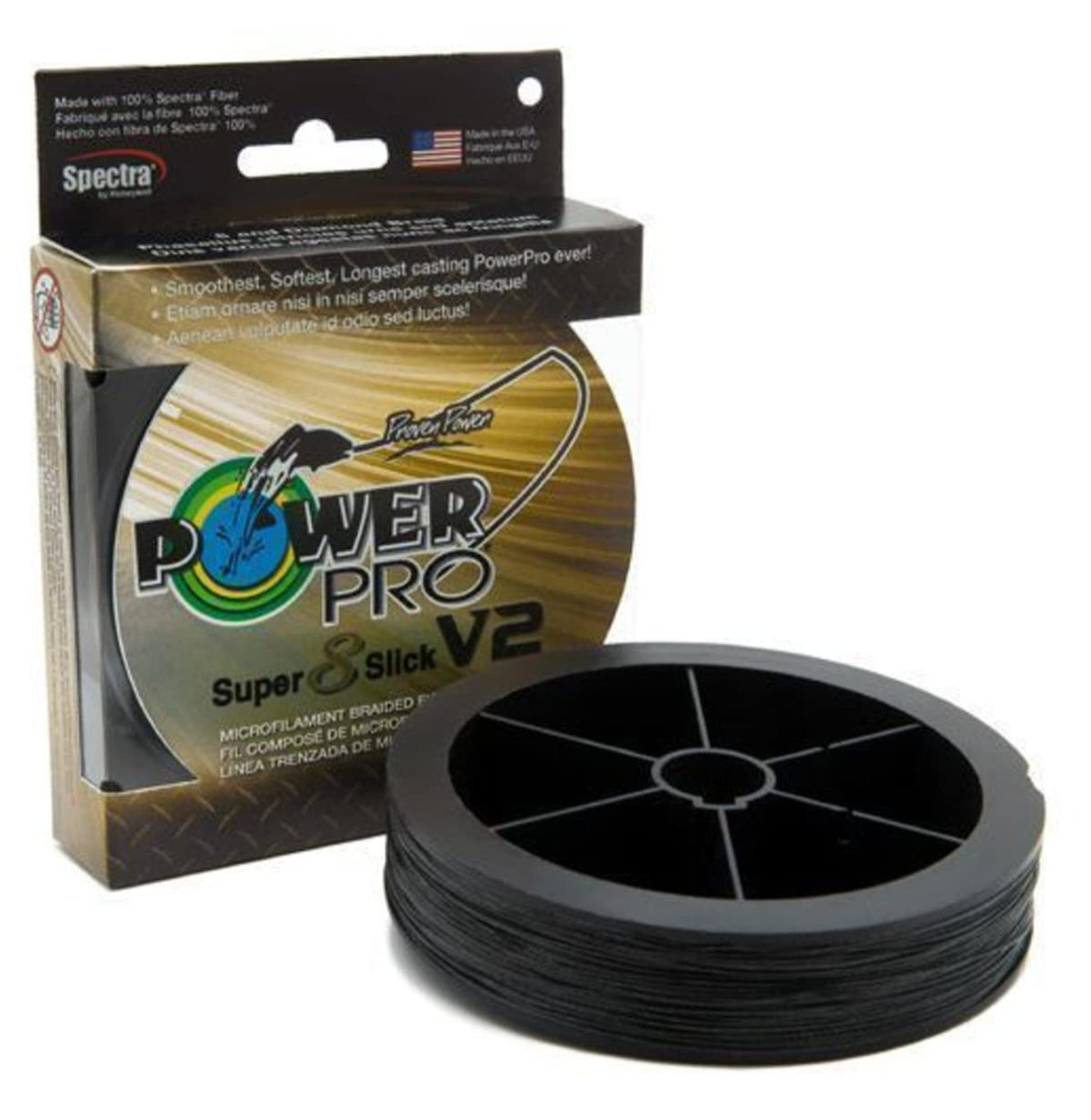 Power Pro SSV2 65lb 150yd Onyx braided line for smooth casting and durable abrasion resistance