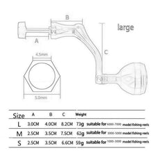 Power Reel Handle red accents enhance visibility and grip on your reel.