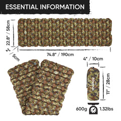 POWERLIX camping pad inflation bag demonstrates quick setup capability.