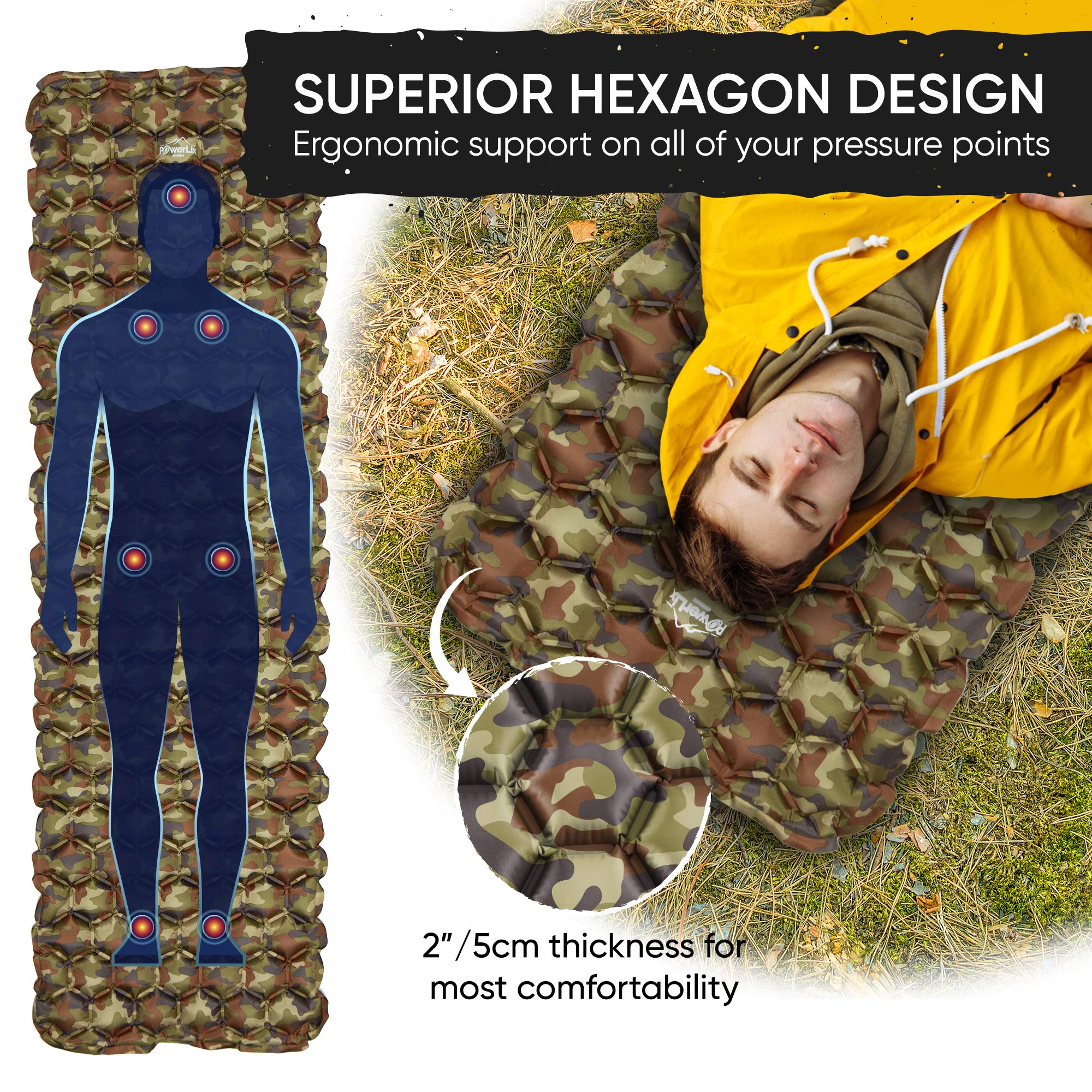 POWERLIX camping pad storage-bag-repair-kit shows included accessories for travel.