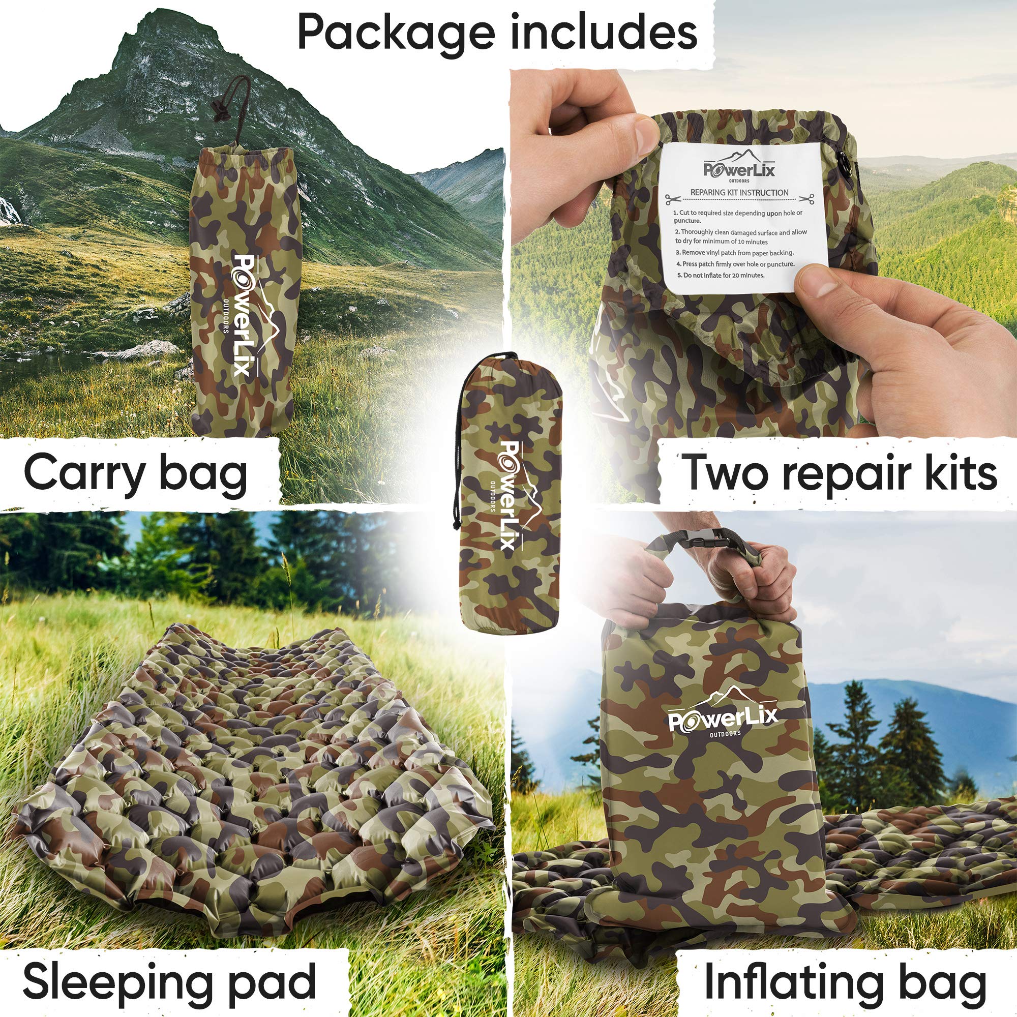 POWERLIX camping pad thermal-insulation-waterproof keeps you warm and dry.