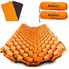 POWERLIX sleeping pad inflated on tent floor for all-night comfort