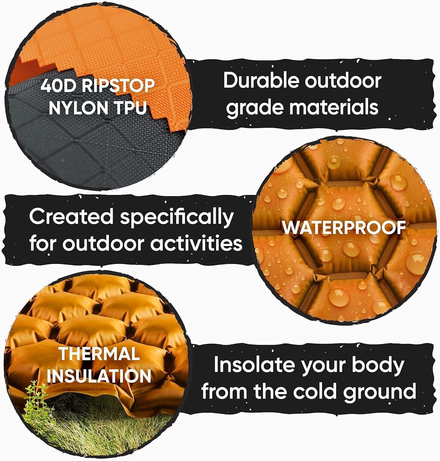 POWERLIX sleeping pad packaged with bag and repair kits